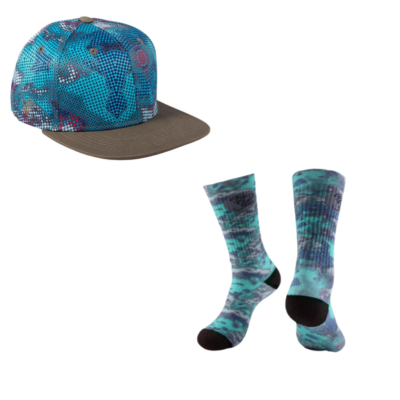 Be Lit Apparel Halftone Hat And Socks Combo