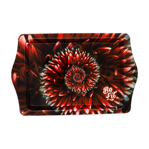 Be Lit Travel Rolling Tray, Red-Spiral-Flower