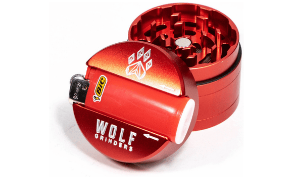 Wolf Bic 4-Piece Herb Grinder - Red